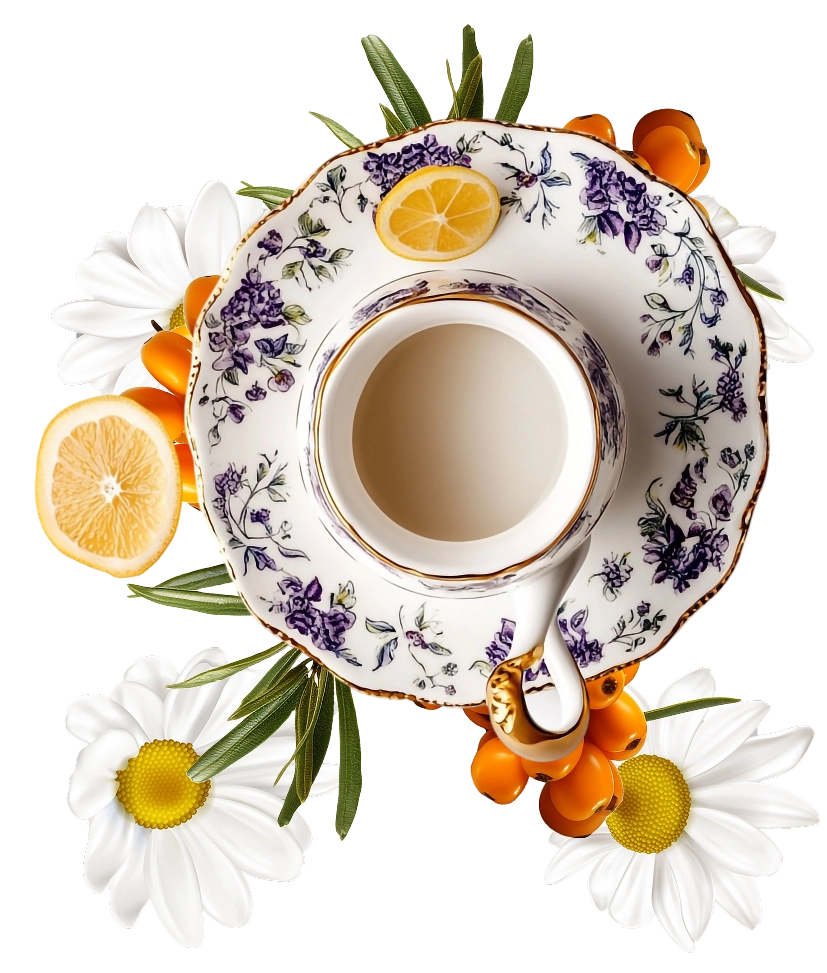 Teacup and Saucer with Lemons