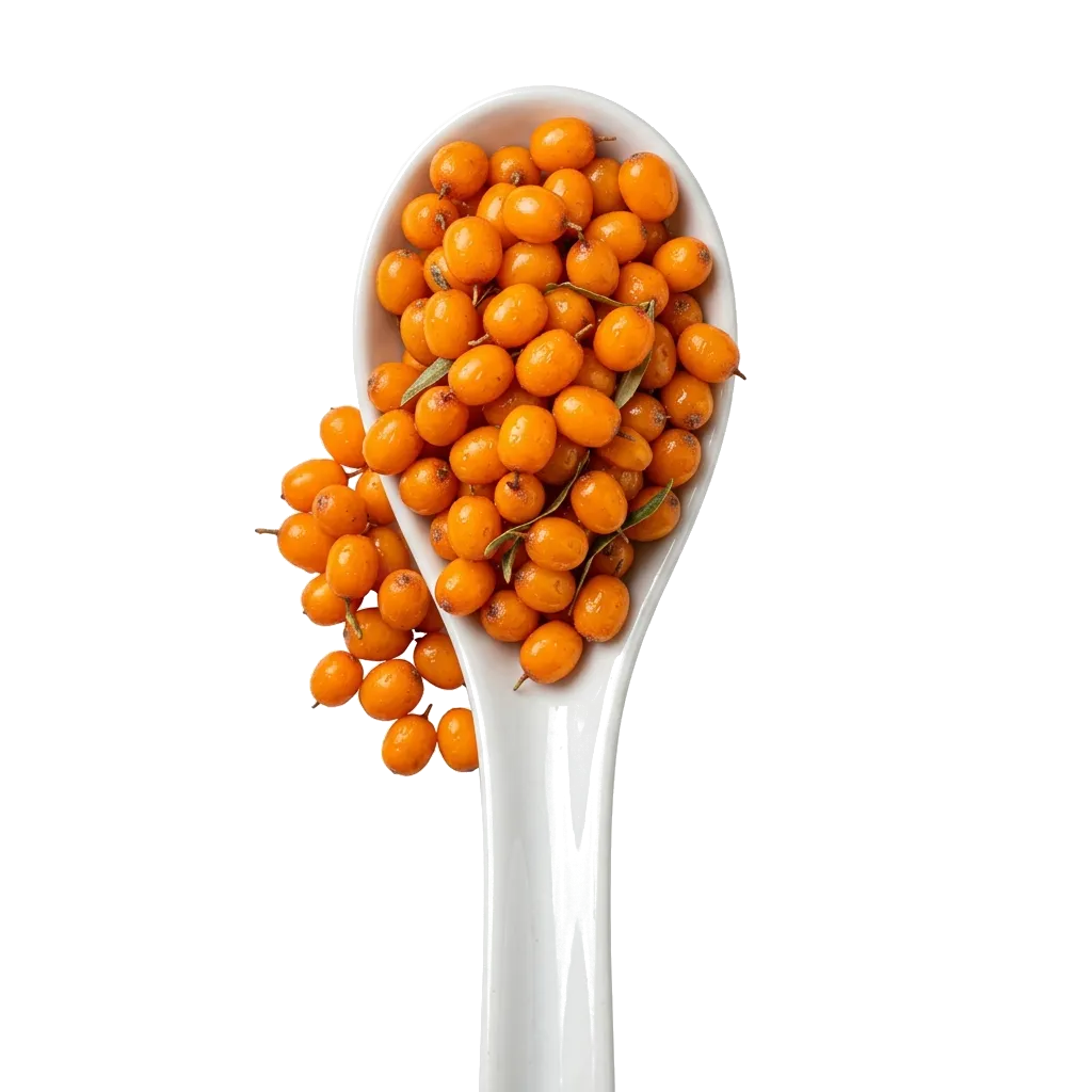Spoon with Sea Buckthorn Berries